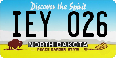 ND license plate IEY026