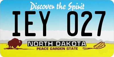 ND license plate IEY027