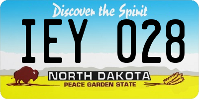 ND license plate IEY028