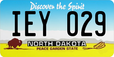 ND license plate IEY029