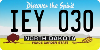 ND license plate IEY030