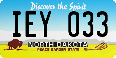 ND license plate IEY033