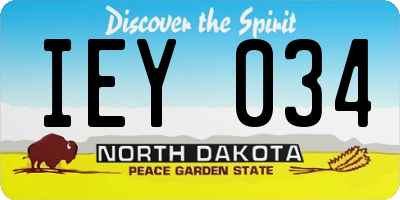 ND license plate IEY034