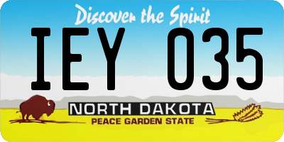 ND license plate IEY035