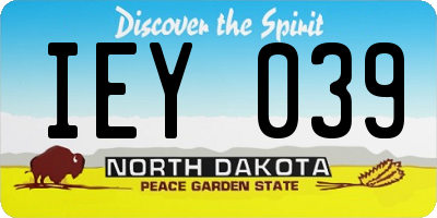ND license plate IEY039