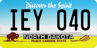 ND license plate IEY040