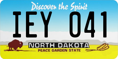 ND license plate IEY041