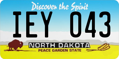 ND license plate IEY043