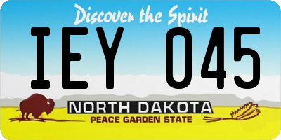 ND license plate IEY045