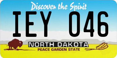 ND license plate IEY046