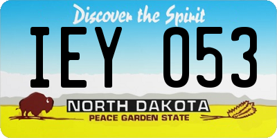 ND license plate IEY053