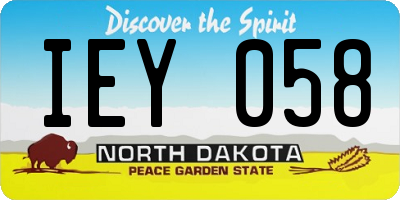 ND license plate IEY058
