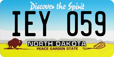 ND license plate IEY059