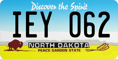 ND license plate IEY062