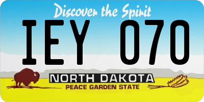 ND license plate IEY070