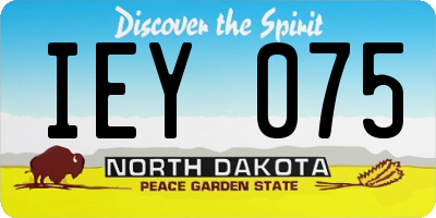ND license plate IEY075