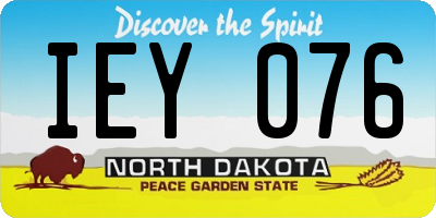 ND license plate IEY076