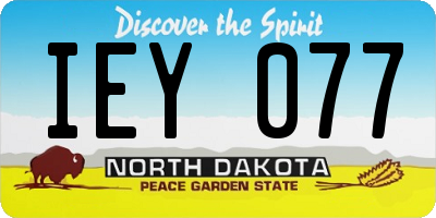 ND license plate IEY077
