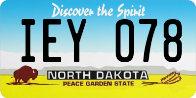 ND license plate IEY078