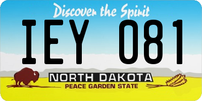 ND license plate IEY081