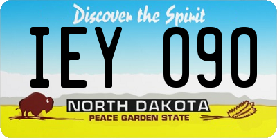 ND license plate IEY090
