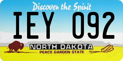 ND license plate IEY092
