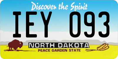 ND license plate IEY093