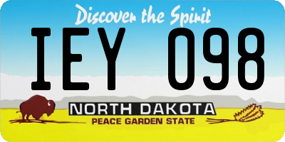 ND license plate IEY098