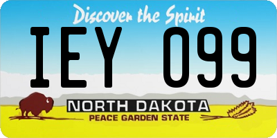 ND license plate IEY099