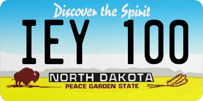 ND license plate IEY100