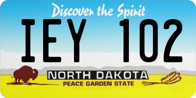 ND license plate IEY102
