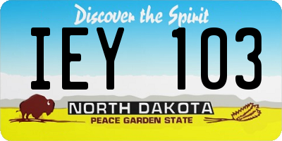 ND license plate IEY103