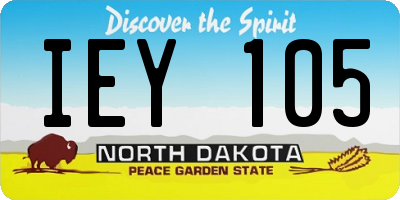 ND license plate IEY105