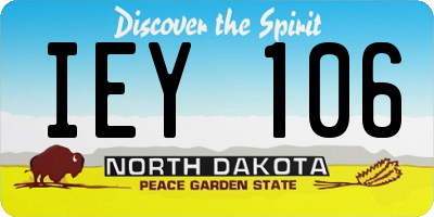 ND license plate IEY106
