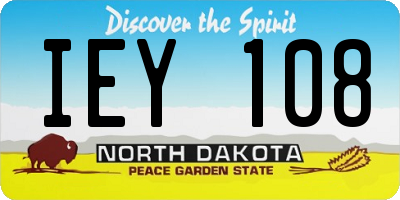 ND license plate IEY108