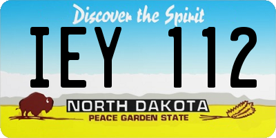 ND license plate IEY112