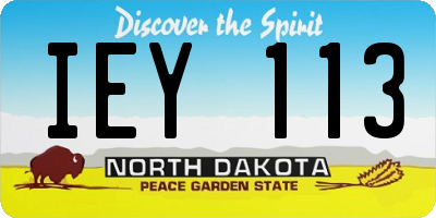 ND license plate IEY113