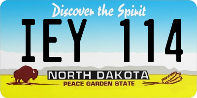 ND license plate IEY114