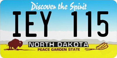 ND license plate IEY115