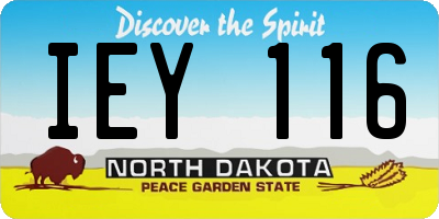 ND license plate IEY116
