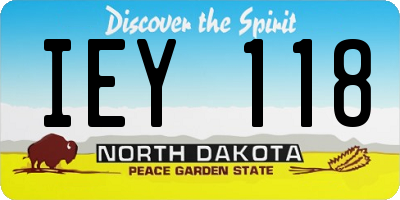 ND license plate IEY118