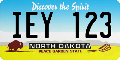 ND license plate IEY123