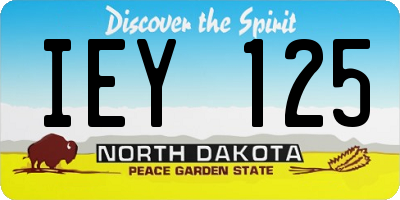 ND license plate IEY125