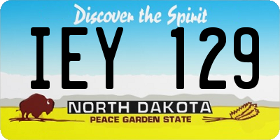 ND license plate IEY129