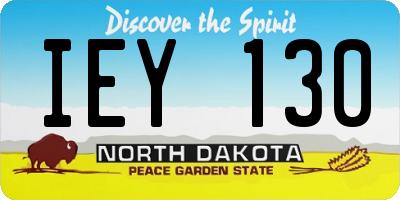 ND license plate IEY130