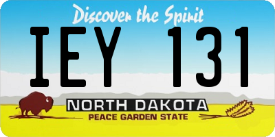 ND license plate IEY131
