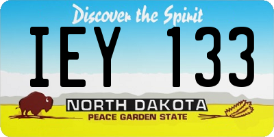 ND license plate IEY133