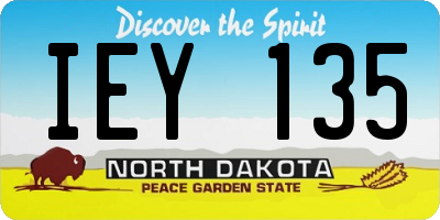 ND license plate IEY135