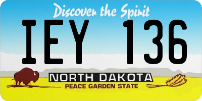 ND license plate IEY136