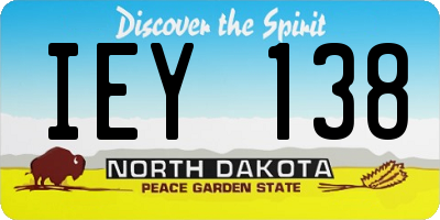 ND license plate IEY138